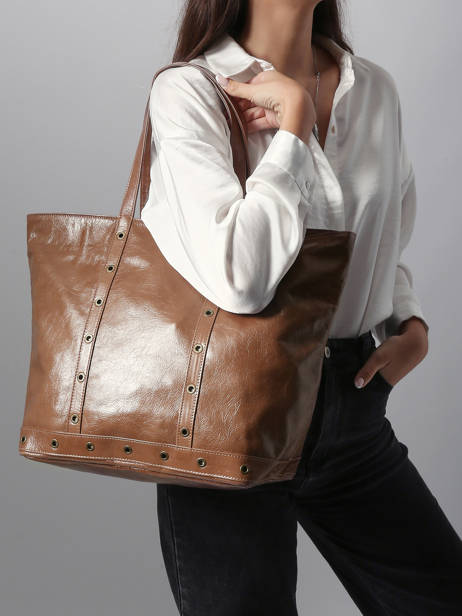 Handtas Le Cabas S In Gekreukeld Leder Vanessa bruno Bruin cabas cuir 82V40409 ander zicht 1